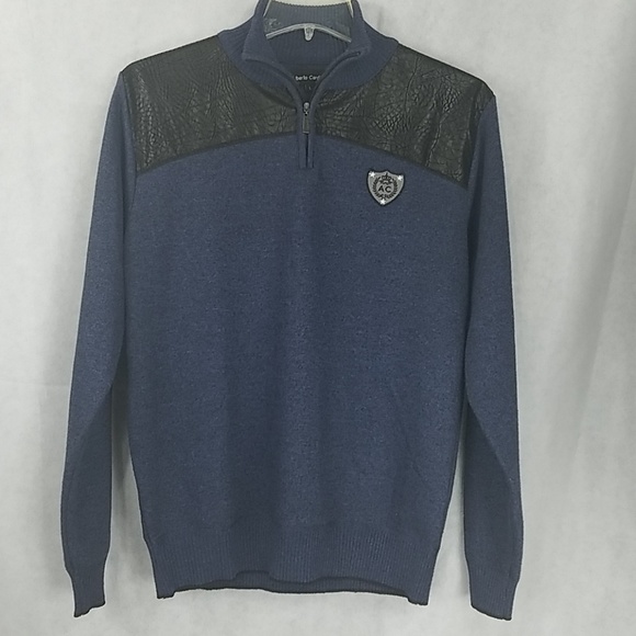 ALBERTO CARDINALI Men’s Pullovers sweater quarter zipper Sz L - Picture 6 of 13